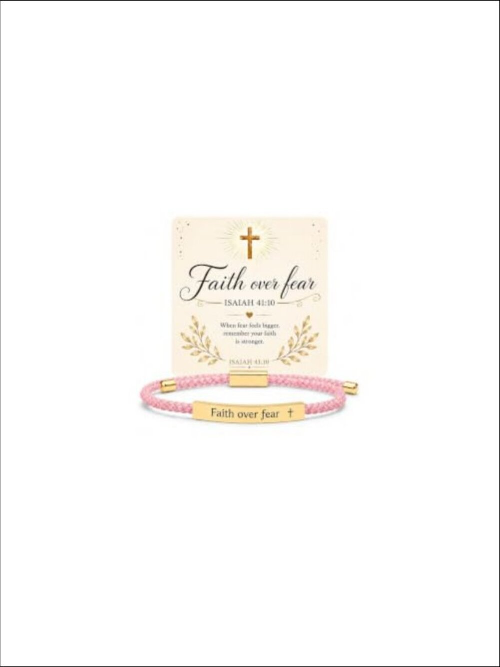 Faith Over Fear Beaded Bracelet Inspirational Zinc Alloy Strand